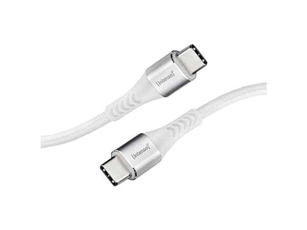 Intenso C315C - USB-kabel - 24 pin USB-C (hane) till 24 pin USB-C (hane) - USB 2.0 - 20 V - 3 A - 1.5 m - USB Power Delivery (60W) - vit