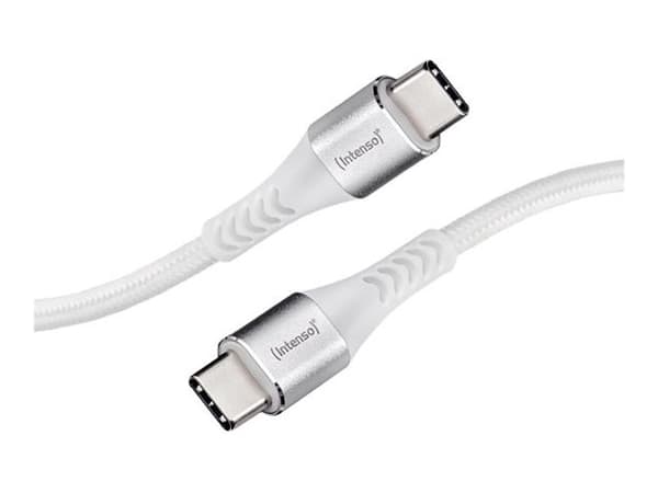Intenso C315C - USB-kabel - 24 pin USB-C (hane) till 24 pin USB-C (hane) - USB 2.0 - 20 V - 3 A - 1.5 m - USB Power Delivery (60W) - vit