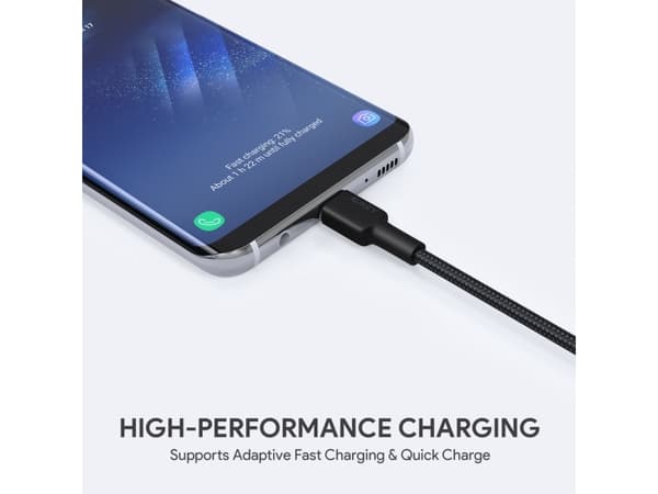AUKEY CB-CD30, 0,9 m, USB A, USB C, 0,48 Gbit/s, Svart