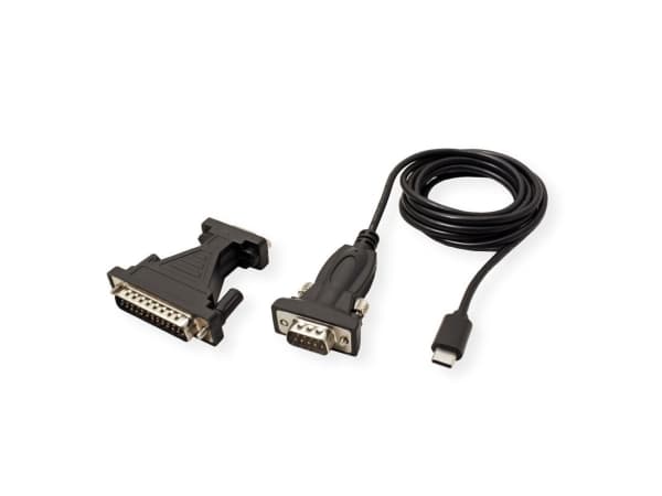 VALUE 12.99.1162, USB C, DB9 / DB25, 1,8 m, Sortera