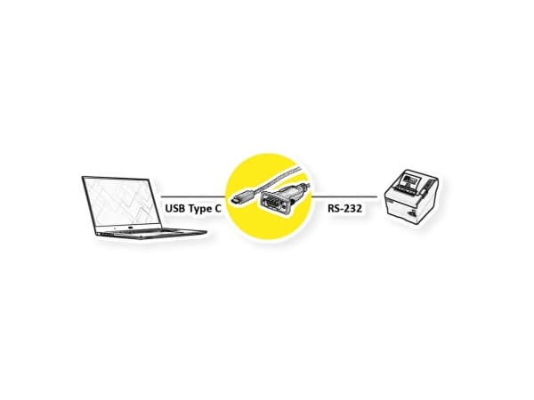 VALUE 12.99.1162, USB C, DB9 / DB25, 1,8 m, Sortera