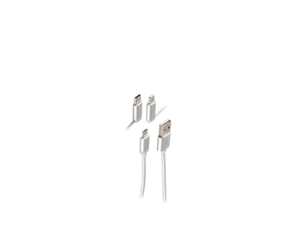 shiverpeaks BS14-50067, 1 m, USB A, USB C/Micro-USB B/Lightning, 0,48 Gbit/s, Vit