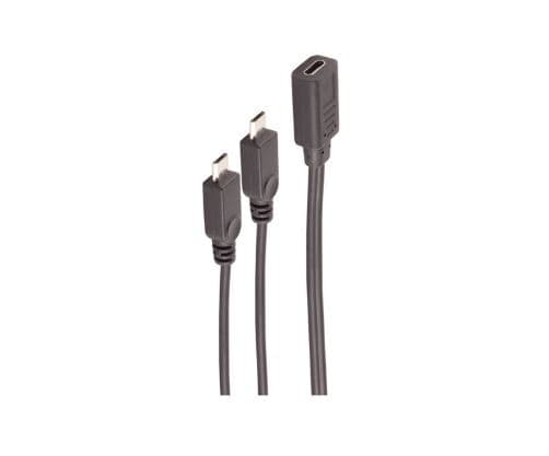 shiverpeaks BS13-20021, 0,3 m, USB C, 2 x Micro-USB B, USB 2.0, 0,48 Gbit/s, Svart