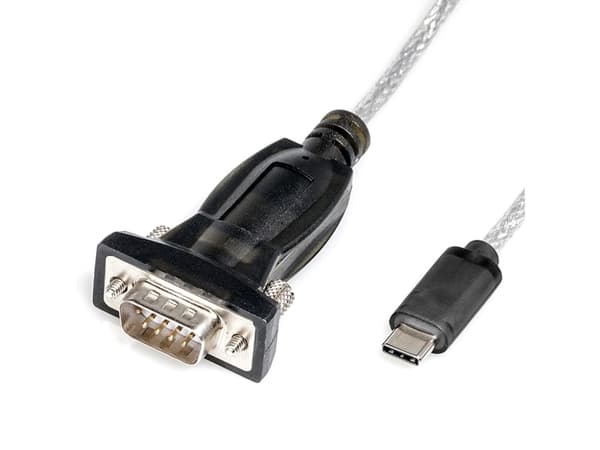 ROLINE 12.02.1164, Musta, 1,8 m, USB Type-C, DB-9, urosliitin, urosliitin, urosliitin