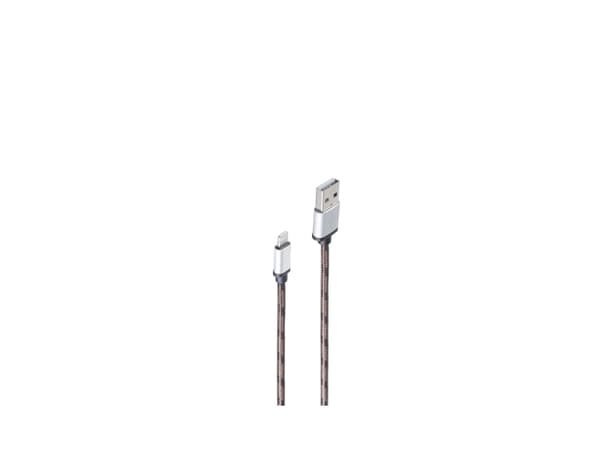 shiverpeaks BS14-50075, 0,3 m, Blixtlås, USB A, Hanstik, Hanstik, Brun