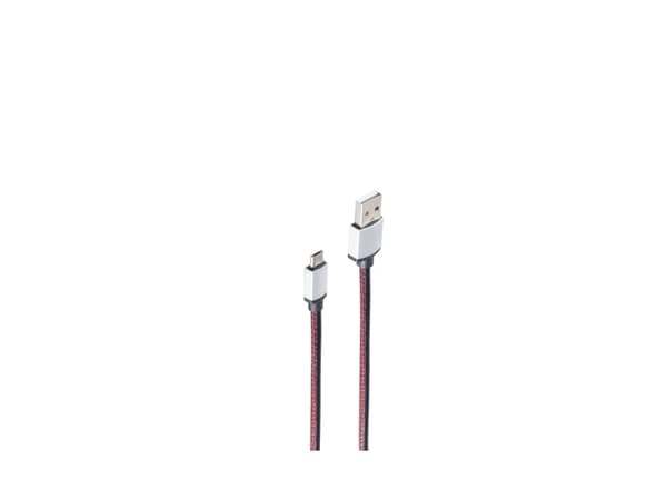 shiverpeaks BS14-50105, 2 m, USB A, Micro-USB B, USB 2.0, 0,48 Gbit/s, Svart, Röd