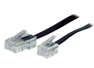 Tecline 74315, 15 m, RJ-11, RJ-45, Svart, Hankontakt, Hankontakt