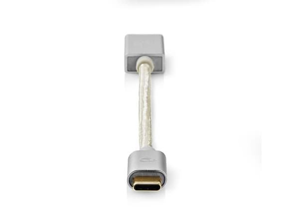 Nedis CCTB61710AL015, 0,15 m, USB C, USB A, USB 3.2 Gen 1 (3.1 Gen 1), 5 Gbit/s, Gjuten aluminium