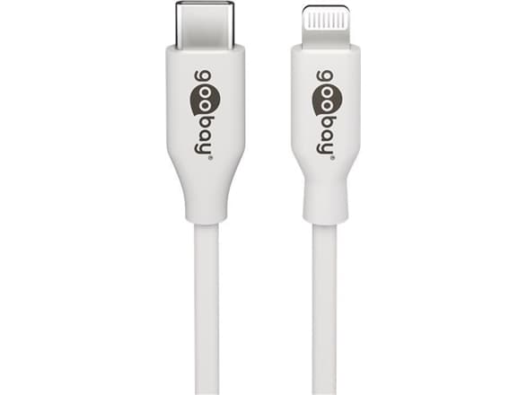 Goobay 39448, 2 m, Lightning, USB C, Uros, Uros, Valkoinen