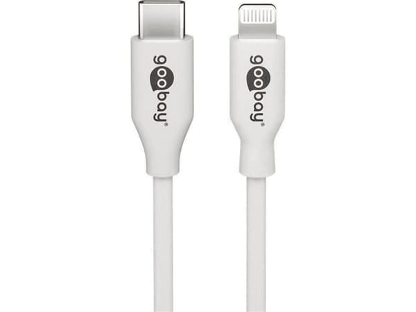 Goobay 39448, 2 m, Lightning, USB C, Uros, Uros, Valkoinen