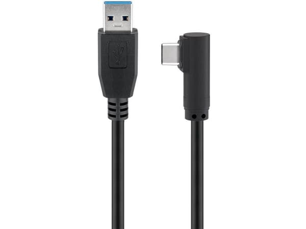Goobay 66501, 1 m, USB A, USB C, USB 3.2 Gen 1 (3.1 Gen 1), 5000 Mbit/s, Musta