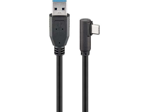 Goobay 66501, 1 m, USB A, USB C, USB 3.2 Gen 1 (3.1 Gen 1), 5000 Mbit/s, Musta