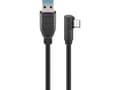 Miniatyrbild 2 av 4: goobay - USB-kabel - USB typ A (hane) till 24 pin USB-C (hane) vinklad - USB 3.0 - 1.5 m - rund - svart