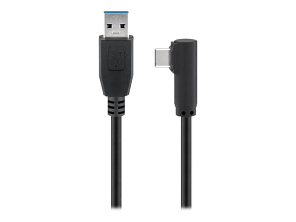 goobay - USB-kabel - USB typ A (hane) till 24 pin USB-C (hane) vinklad - USB 3.0 - 1.5 m - rund - svart