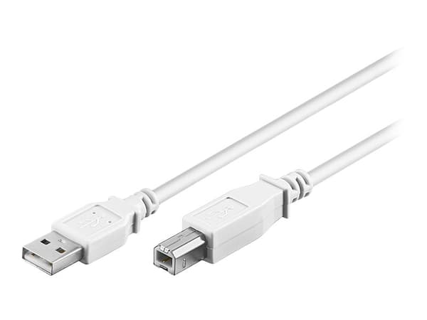 goobay - USB-kabel - USB typ B (P) till USB (P) - USB 2.0 - 1 m - vit