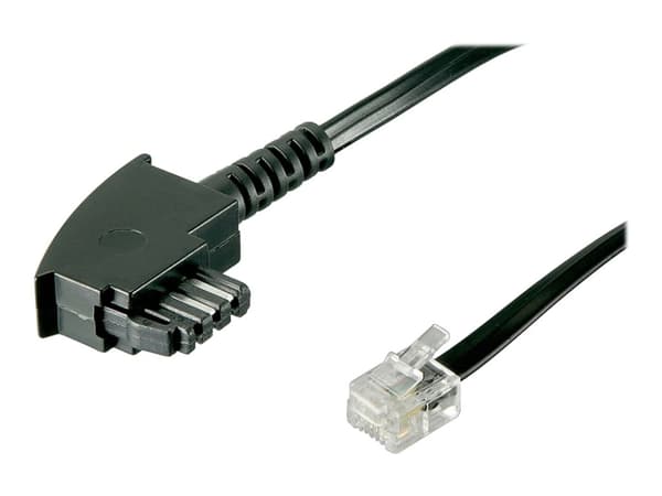 goobay - Telefonadapter - TAE-F (hane) till RJ-11 (hane) - 10 m - platt - svart