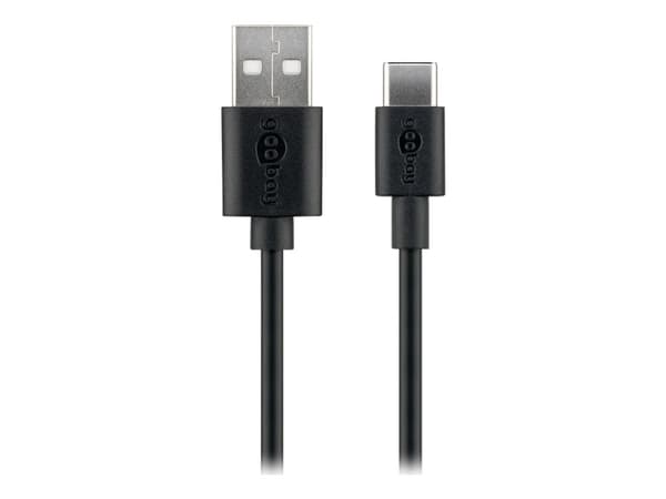 goobay - USB-kabel - USB (hane) till 24 pin USB-C (hane) - USB 2.0 - 3 A - 2 m - svart