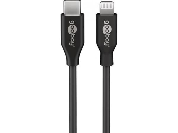 Goobay 39447, 2 m, Lightning, USB C, Hankjønn, Hankjønn, Sort