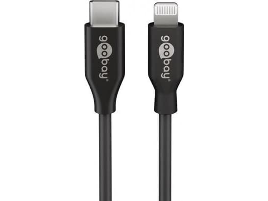 Goobay 39447, 2 m, Lightning, USB C, Hankjønn, Hankjønn, Sort