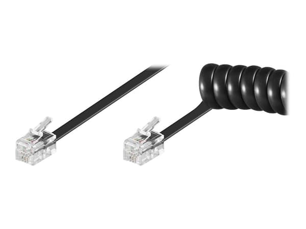 goobay - Telefonkabel - RJ-10 (hane) till RJ-10 (hane) - 7 m - svart