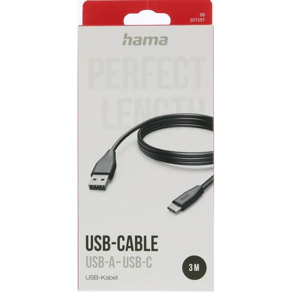 Hama Ladekabel USB-A til USB-C Svart 3.0m