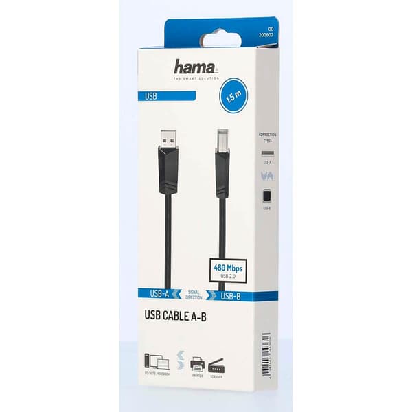Hama Cable USB 2.0 480 Mbit/s 1,5m Black