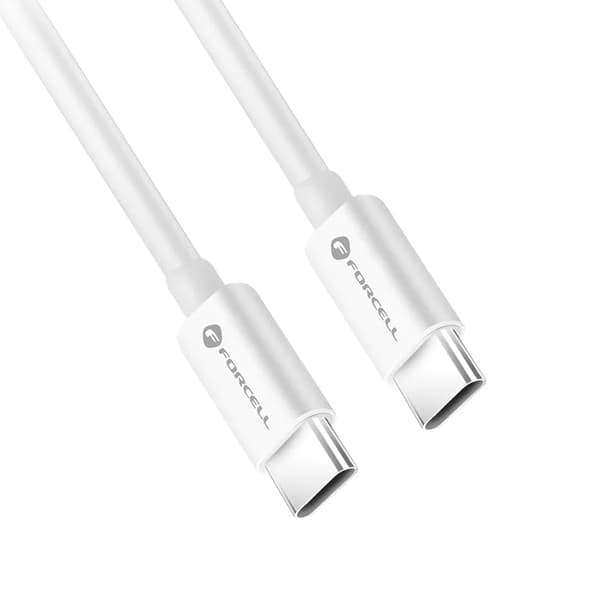 Forcell USB-C till USB-C kabel 3m 100W - Vit
