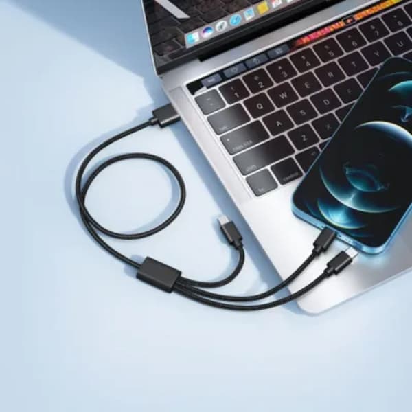 Veger 3in1 USB-A till USB-C, Lightning, microUSB kabel 1.2m