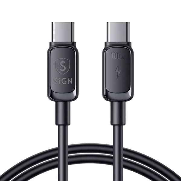SiGN USB-C till USB-C Kabel 1.2m 100W - Svart