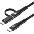 Miniatyrbillede 1 af 3: Celly 2-i-1-kabel USB-C - USB-C/Lightning 100W 2m Svart