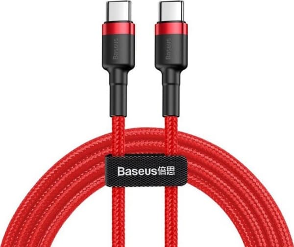 Baseus Cafule, 2 m, USB C, USB C, 0,48 Gbit/s, Sort, Rød