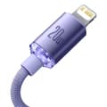 Miniatyrbild 4 av 6: Baseus Crystal USB-C till Lightning kabel 20W 2m - Lila