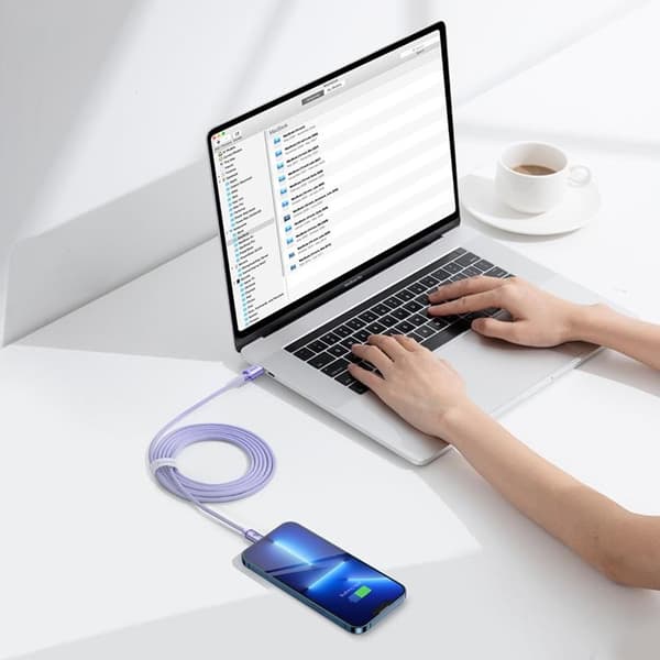 Baseus Crystal USB-C till Lightning kabel 20W 2m - Lila