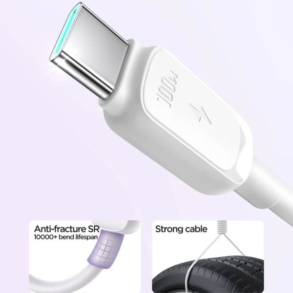SiGN USB-C till USB-C Kabel 1.2m 100W - Vit