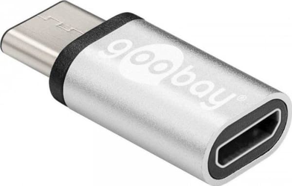 goobay - USB-adapter - Micro-USB Typ B (hona) till USB-C (hane) - USB 2.0 - silver