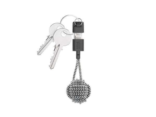 Native Union Key, Svart, Vit, USB A, Lightning, 0,15 m, Hankoppling, Hankoppling