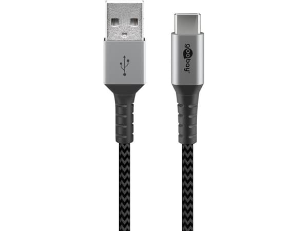 Wentronic 49295, 0,5 m, USB C, USB A, USB 2.0, 0,48 Gbit/s, Svart, Grå