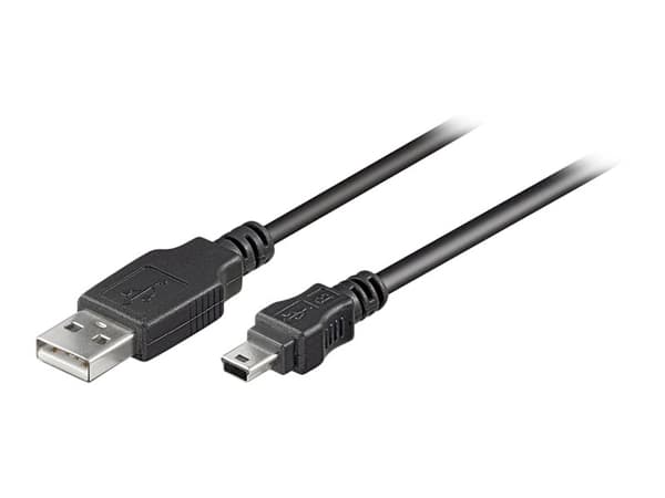 goobay - USB-kabel - USB (hane) till mini-USB typ B (hane) - USB 2.0 - 15 cm - svart