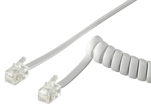 Wentronic goobay - Headsetkabel - RJ-10 (M) till RJ-10 (M) - 2,0 m - vit (50246)