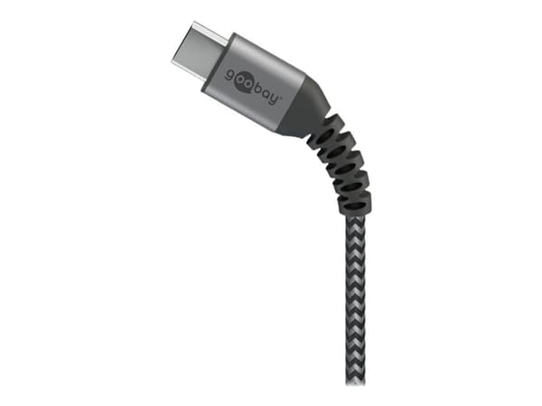 Wentronic 49301, 0,5 m, USB C, USB C, USB 3.2 Gen 2 (3.1 Gen 2), 480 Mbit/s, Musta, Harmaa