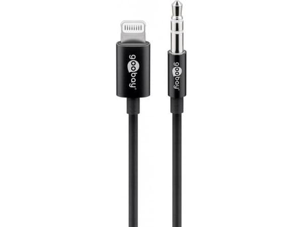 Goobay 66805, 1 m, Lightning, 3.5mm, Hankjønn, Hankjønn, Sort