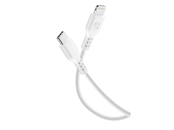 Cellularline USBDATAC2LMFI1MW, 1,2 m, Lightning, USB C, Uros, Uros, Valkoinen