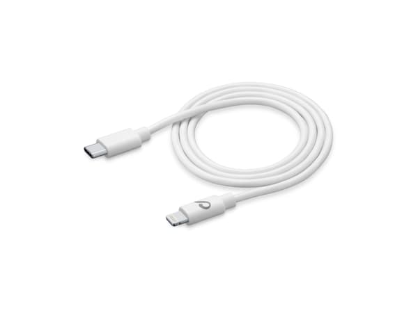 Cellularline USBDATAC2LMFI1MW, 1,2 m, Lightning, USB C, Uros, Uros, Valkoinen