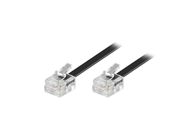 goobay - Telefonkabel - RJ-11 (hane) till RJ-11 (hane) - 10 m - svart
