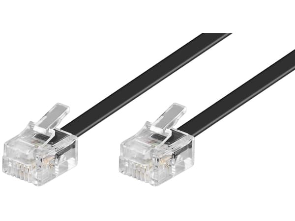 goobay - Telefonkabel - RJ-11 (hane) till RJ-11 (hane) - 10 m - svart