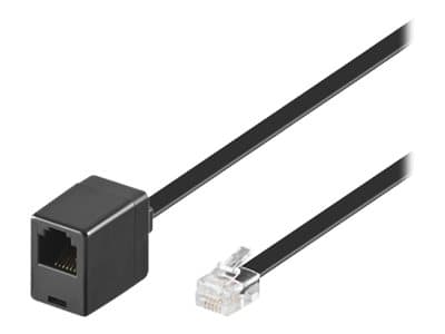 wentronic goobay - Telefonförlängningskabel - RJ-12 (hona) till RJ-12 (hane) - 3 m - svart