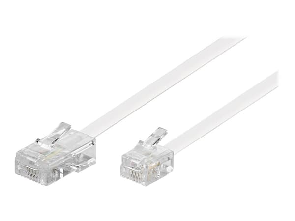 goobay - Telefonkabel - RJ-11/RJ-14 (hane) till RJ-45 (hane) - 6 m - platt - vit