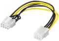 Miniatyrbilde 3 av 4: goobay - Strømkabel - 8-pins PCIe-strøm (hunn) til 6-pins PCIe-strøm (hann) - 19.5 cm