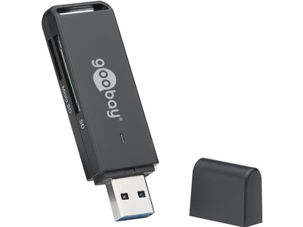 Wentronic 58260, MicroSD (TransFlash), SD, SDHC, SDXC, musta, 5000 Mbit/s, tila, USB 3.2 Gen 1 (3.1 Gen 1), 21,3 mm, 21,3 mm