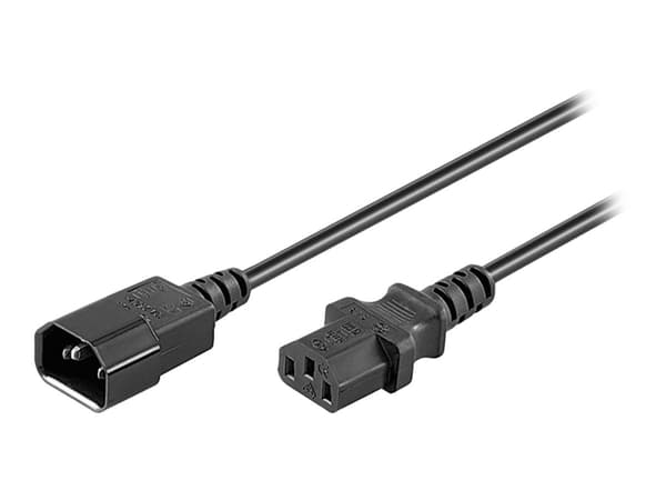 goobay - Strømforlengelseskabel - IEC 60320 C14 til power IEC 60320 C13 - 250 V - 10 A - 5 m - svart
